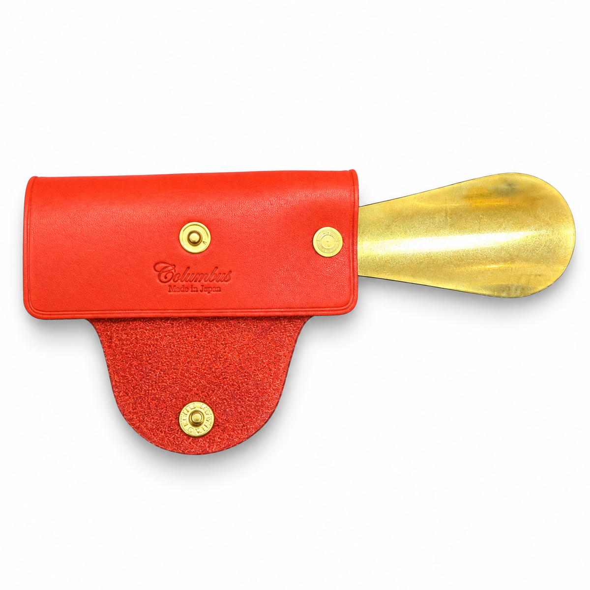 Columbus Leather & Brass Shoehorn — red open
