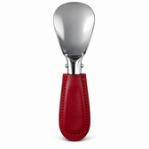 Columbus Buttero leather folding shoehorn in Red, open view