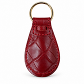 Columbus crocodile-embossed leather pocket shoehorn — Red, back view