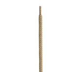Beige braided shoe lace with metal aglet for leather footwear repair and care