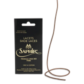 Saphir round thin glazed cotton shoe laces, premium leather care accessory for shoe repair and restoration