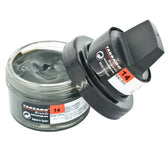 Tarrago Steel Gray shoe cream in glass jar with black applicator lid, ideal for leather shoe repair and care