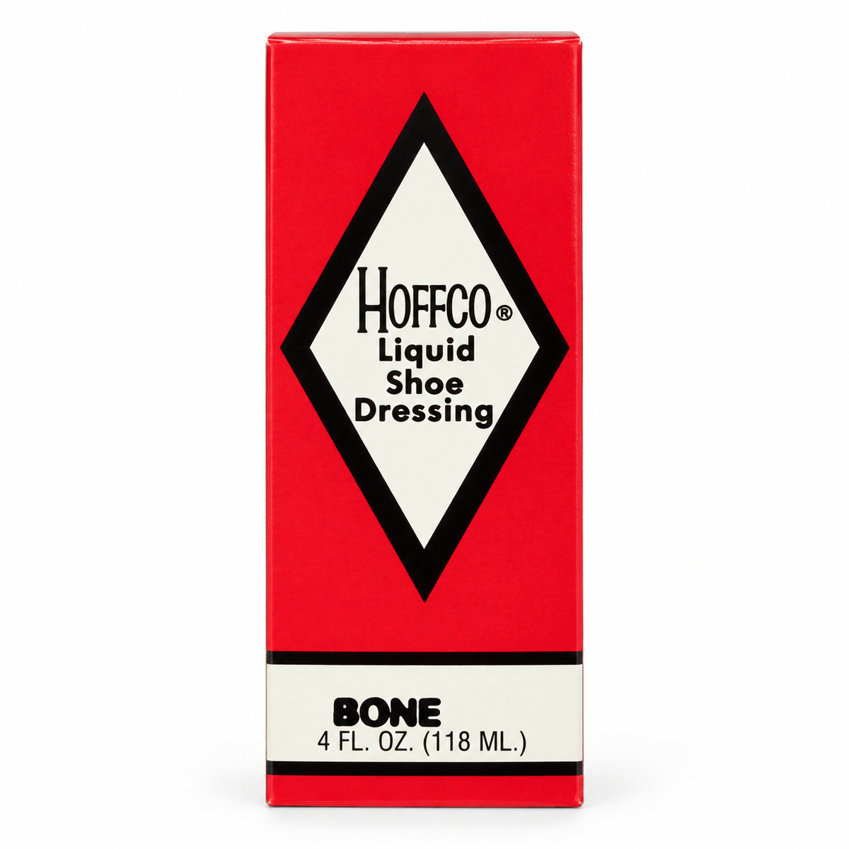 Hoffco Liquid Shoe Dressing, Bone, 118 mL / 4 fl oz – front packaging