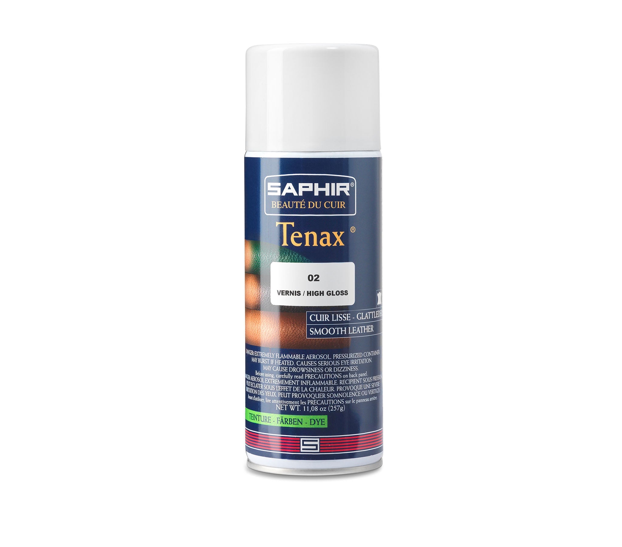 Saphir Tenax leather dye spray in a 400 ml aerosol can